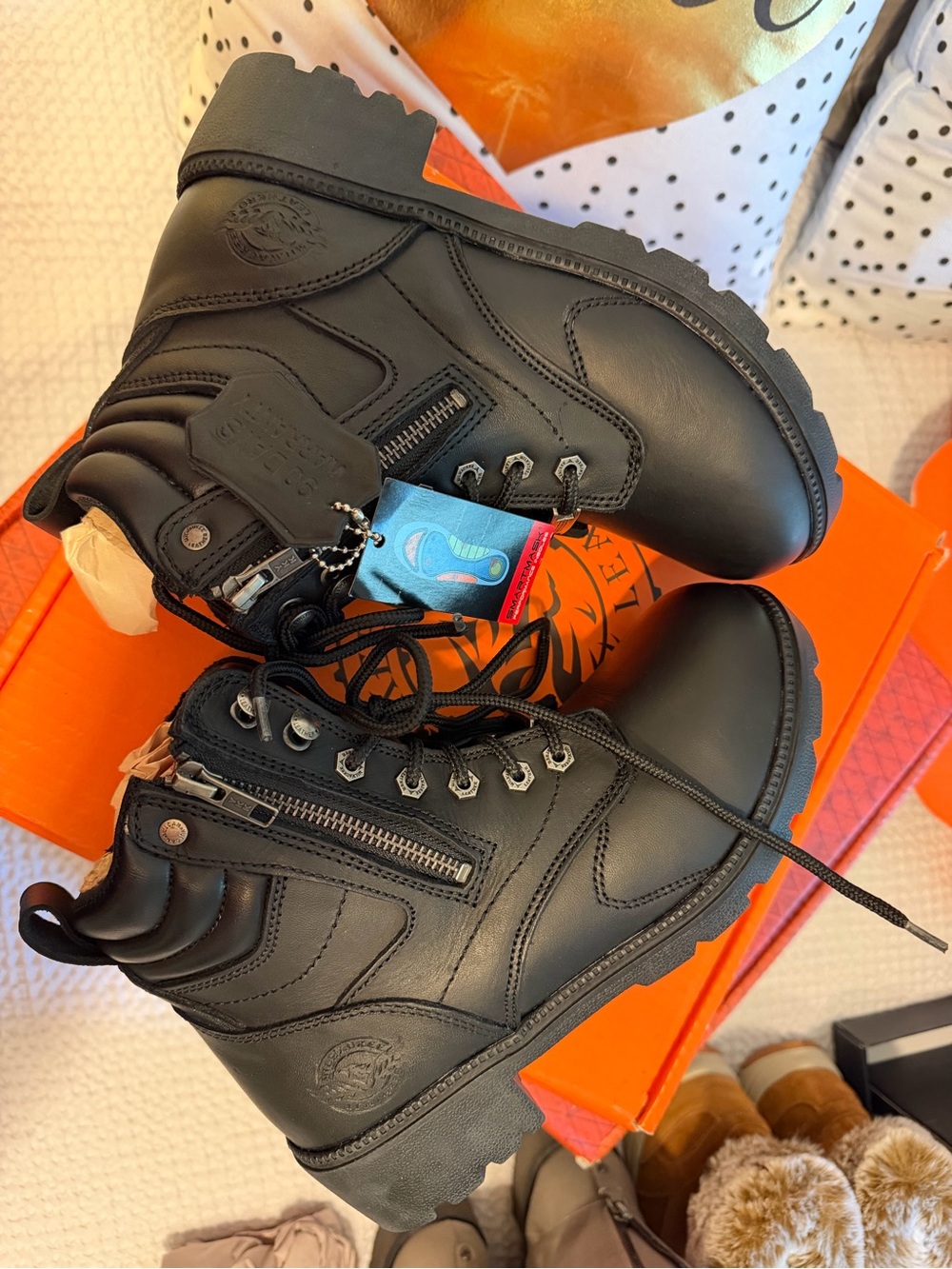 Women’s Milwaukee Black Lace-Up Combat Boots - Picture 6 of 9